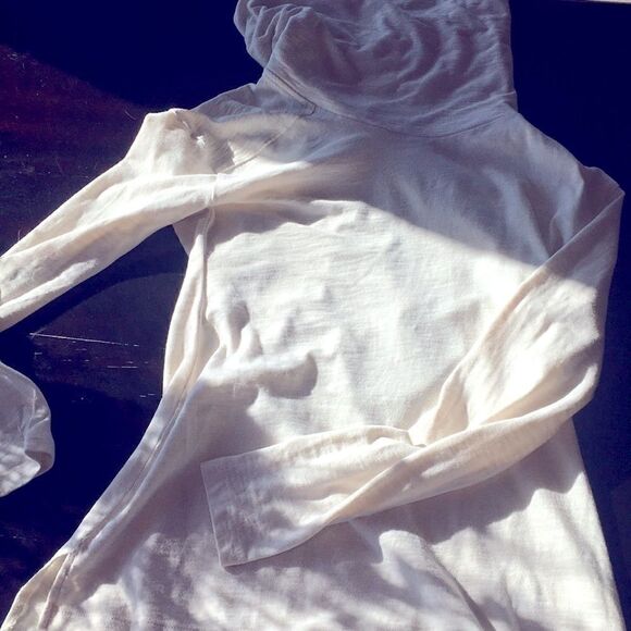 Columbia long sleeve cowl neck  cotton polyester pullover Ivory Small - Picture 5 of 8